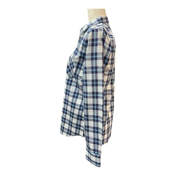 UNTUCKIT Womens Sorbo Button Up Blouse~Size 4~Blue Plaid Long Sleeve NWT L11 21 - Picture 6 of 12